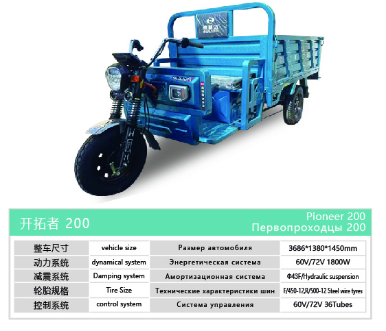 Pioneer 200 Electric Cargo Tricycle
